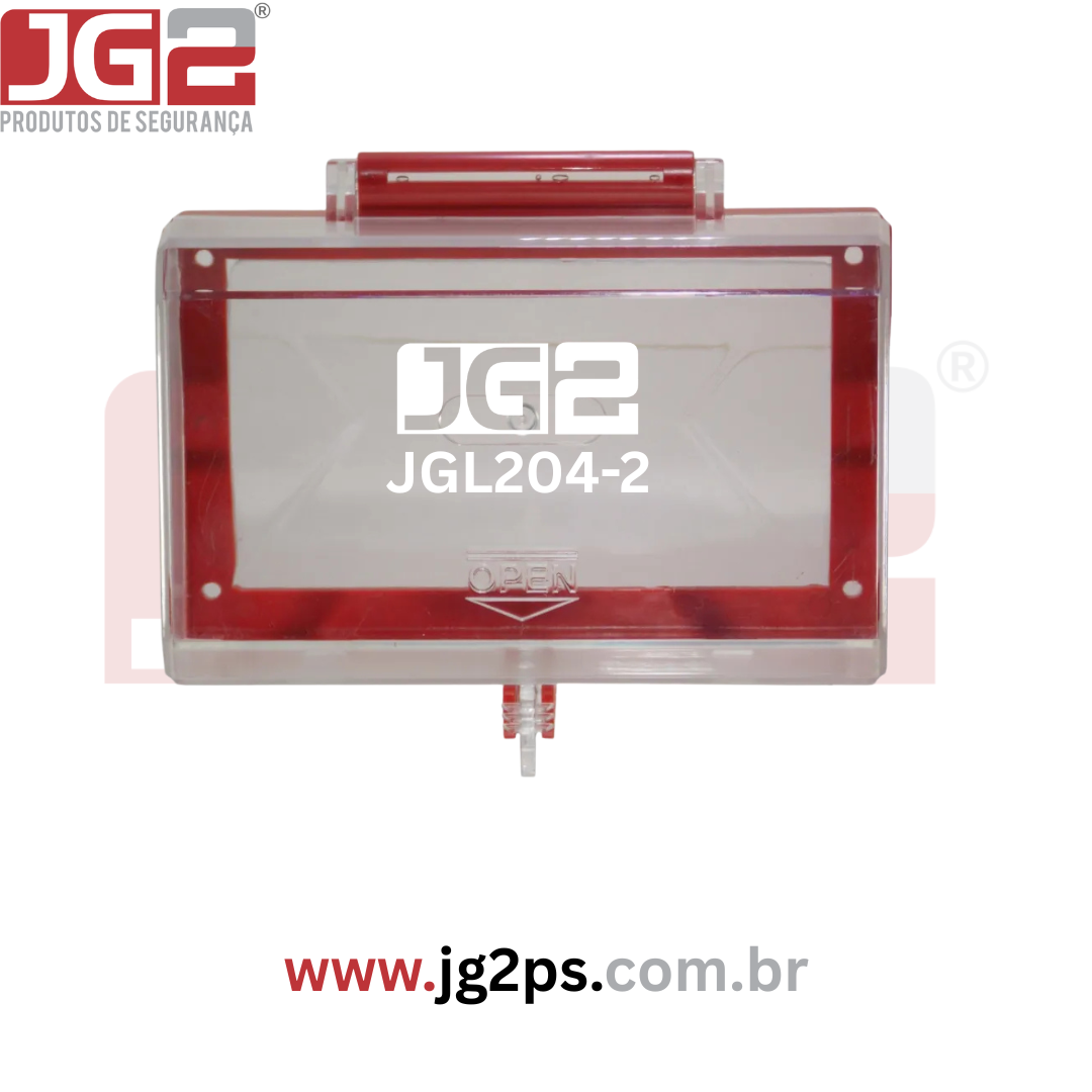 Dispositivo de Bloqueio com Tampa em Acrílico Transparente para Botões, Chaves Seletoras e Painéis – 90 x 130mm JGL204-2