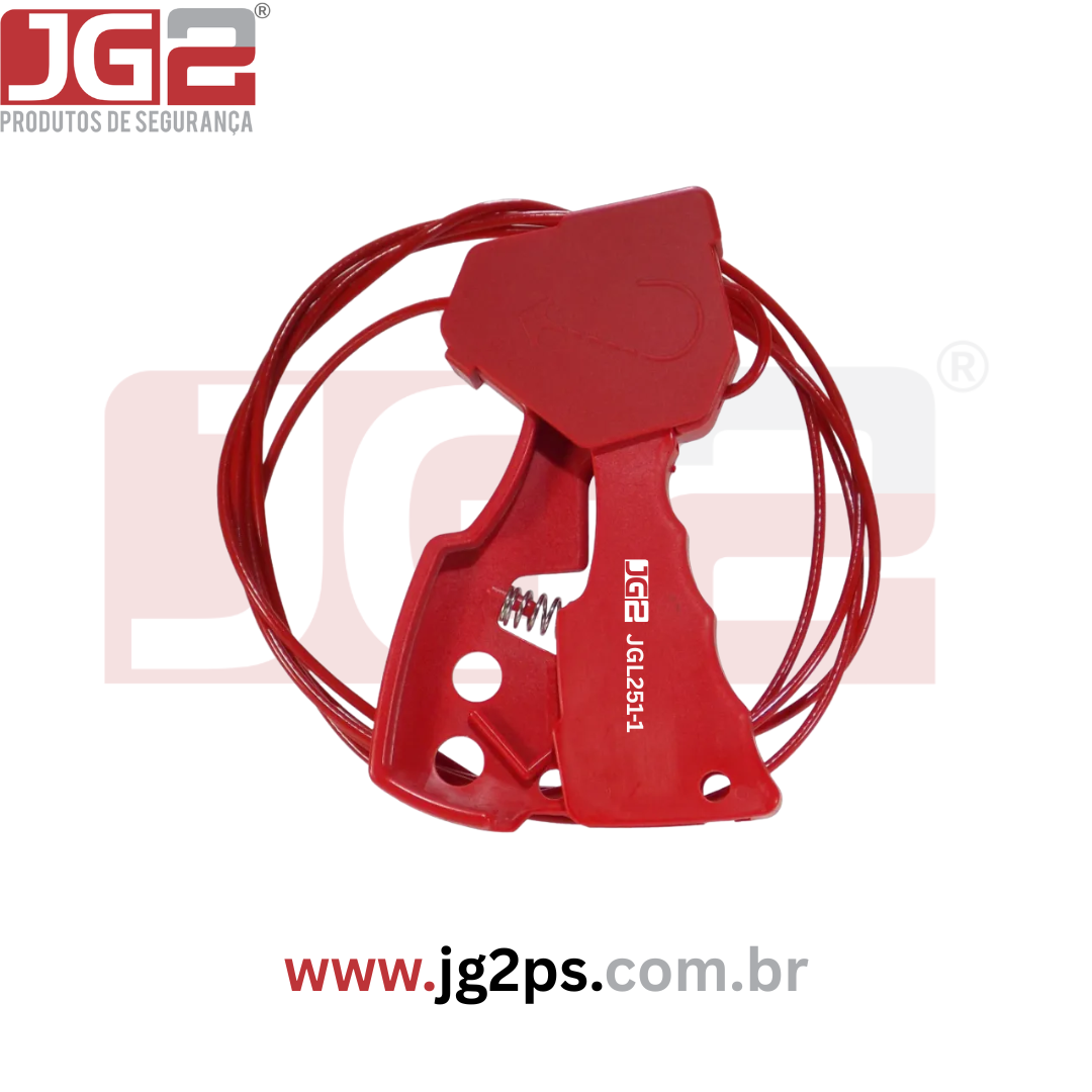 Dispositivo de Bloqueio Multiuso com 1 Furo e Cabo de Aço Ajustável Ø3,3 mm x 2,4 m JGL251-1