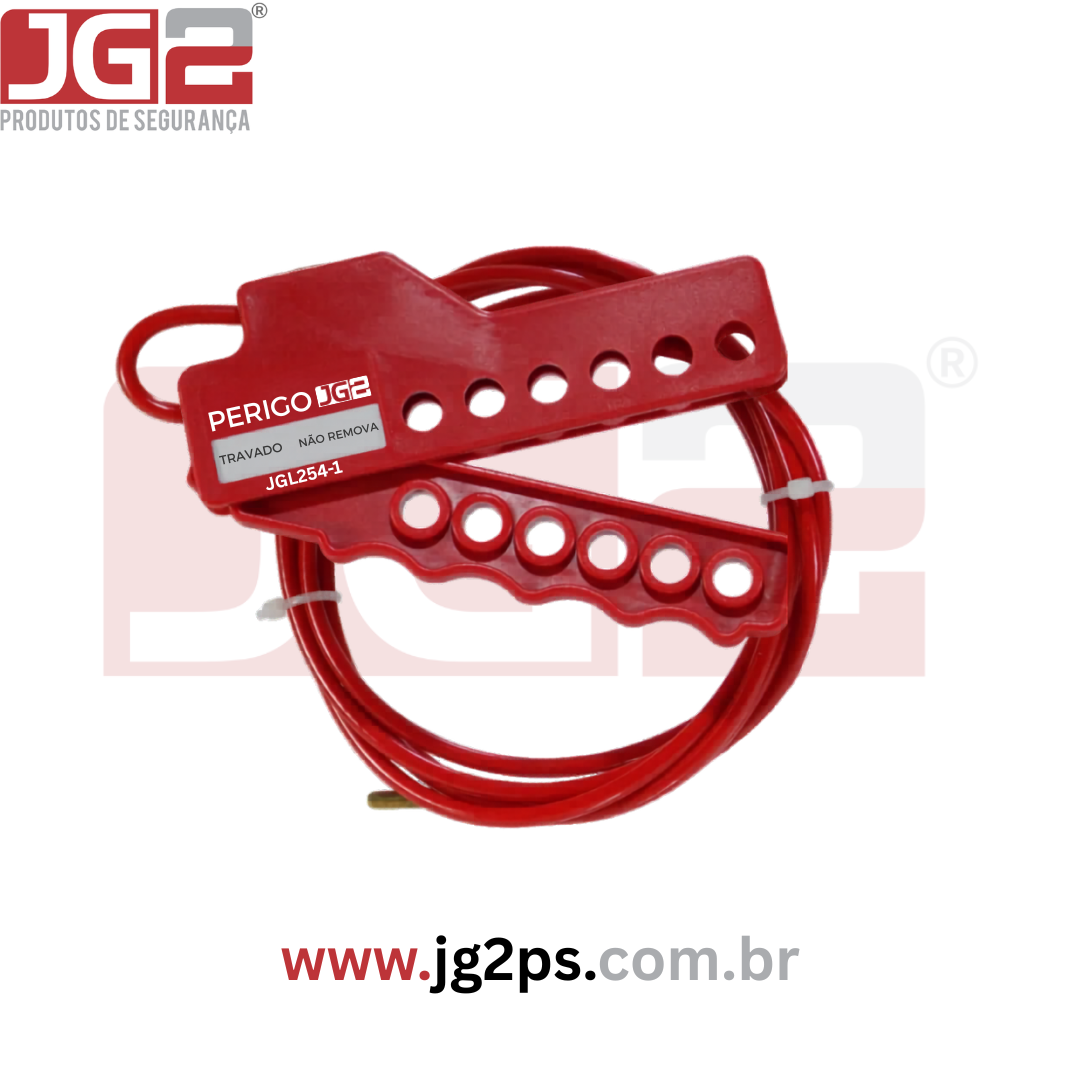 Dispositivo de Bloqueio Multiuso com 6 Furos e Cabo de Aço Ajustável Ø4 mm x 2 m JGL254-1