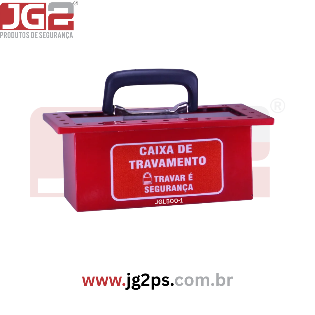 Caixa de Bloqueio em Grupo com 26 Furos em Aço e Tampa Transparente Deslizante JGL500-1