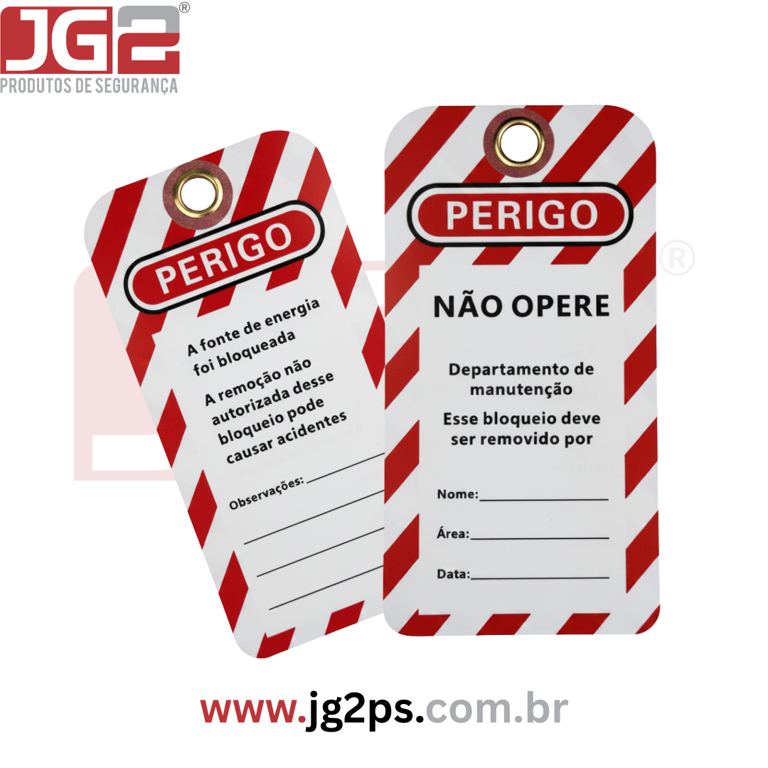 Etiqueta de Bloqueio "Não Opere/ Departamento de manuntenção" 140 x 75 mm em PVC Flexível de 0,5 mm JGL600-1